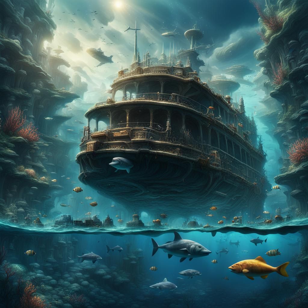 Underwater Submarine: Epic Cinematic Digital Painting