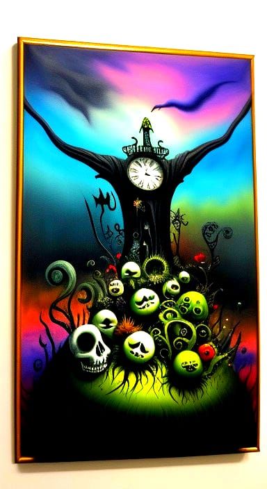 Creepy Nightmare before Christmas Art in Tim Burton Style