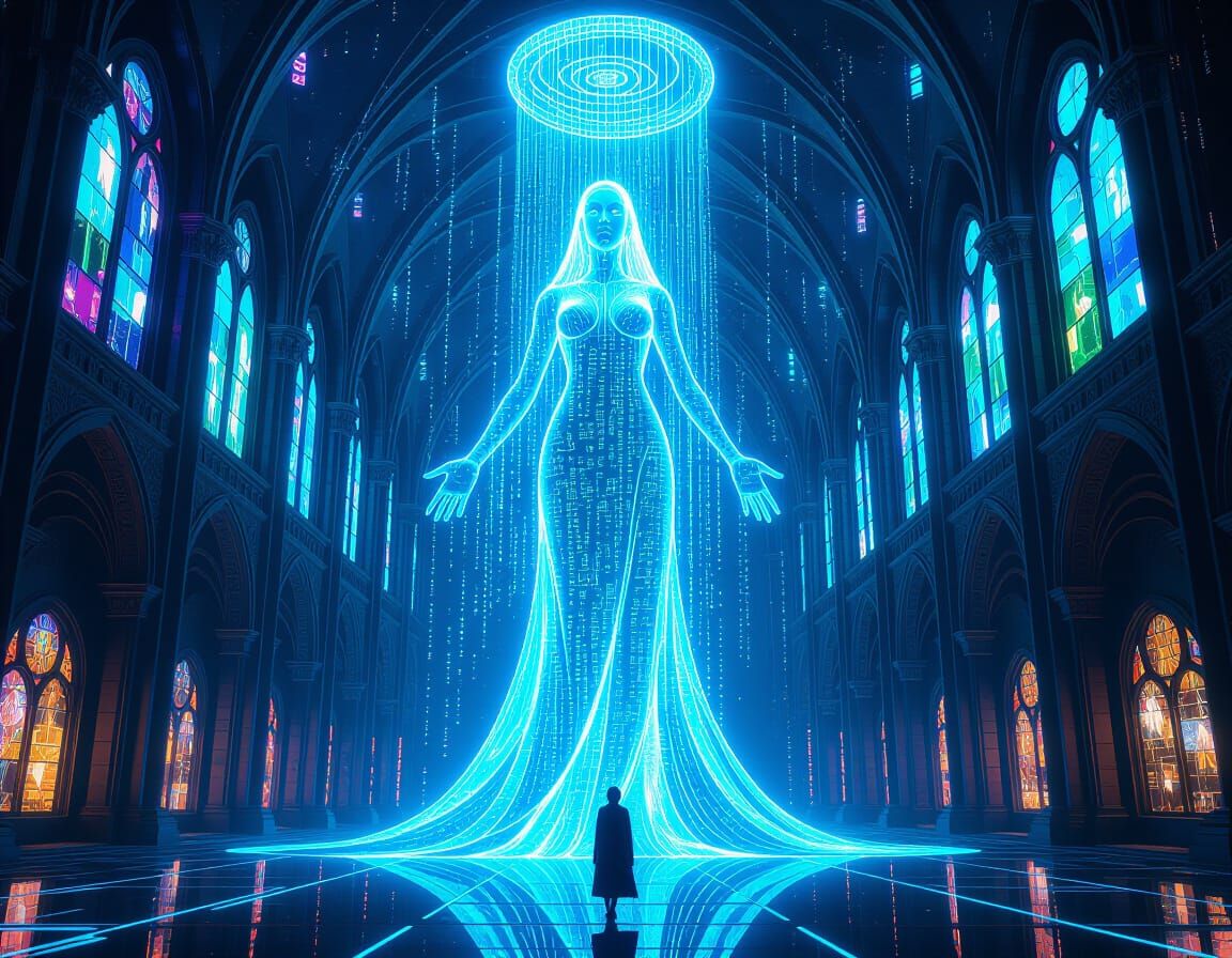 AI Oracle Deity: Luminous Cathedral of Code