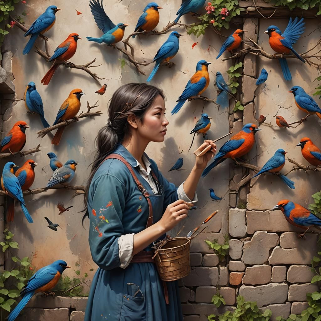 Woman Paints Birds: Realistic Matte Painting in Unreal Engin...