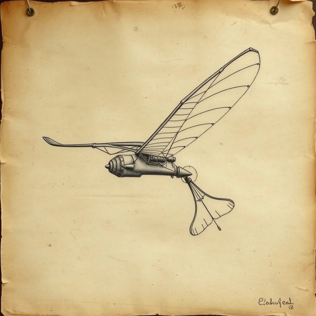 Vintage Flying Machine in Industrial Style
