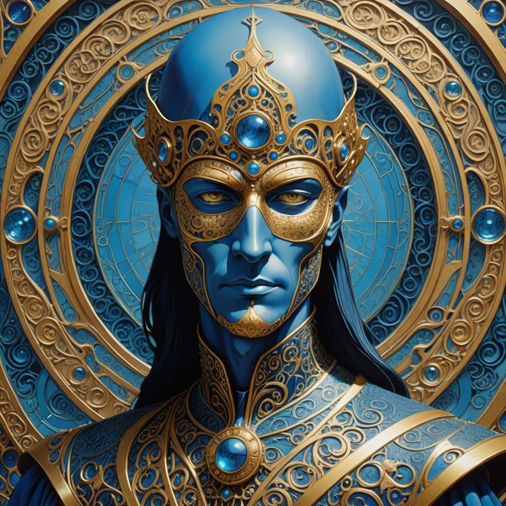 Magician in Art Nouveau with Moebius Curves