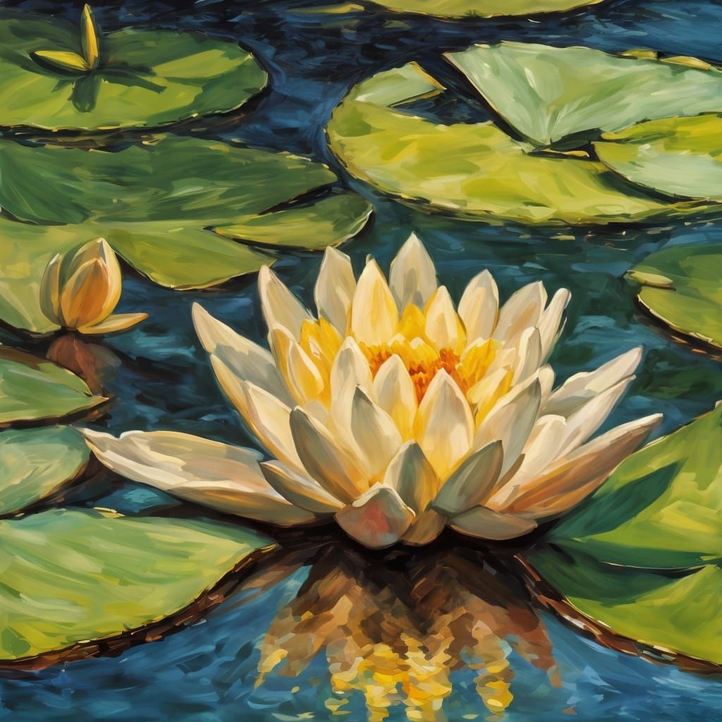 Impressionistic Lantern Adorned with Flowers