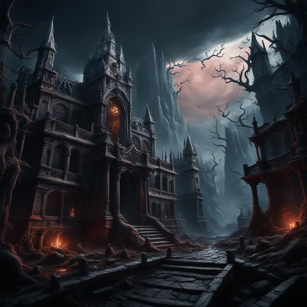 Detailed Horror Matte Painting in Unreal Engine