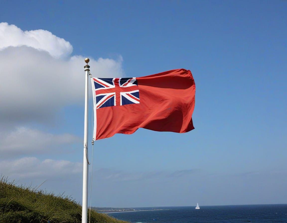 The Red Ensign Flag Flying in the Breeze