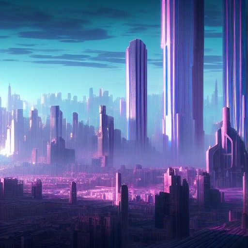 Metropolis on Neptune: Vaporwave Concept Art