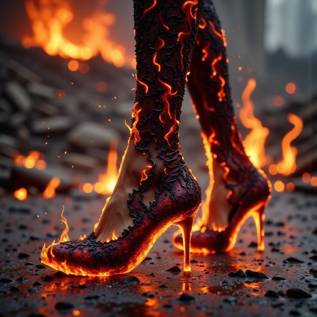 Flaming High Heels with Fire Flux Effect