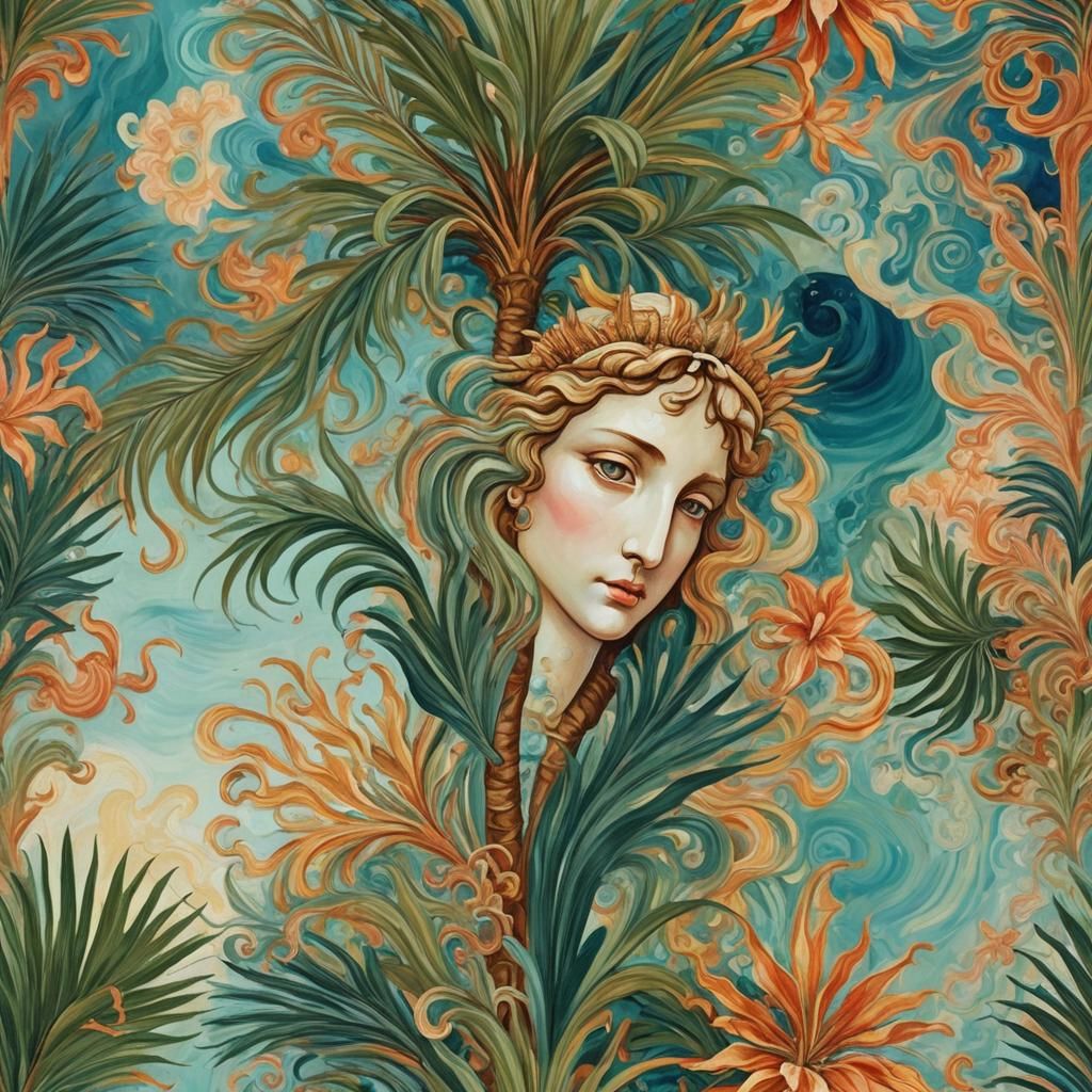 Birth of Venus: Palm Tree in Abstract Art