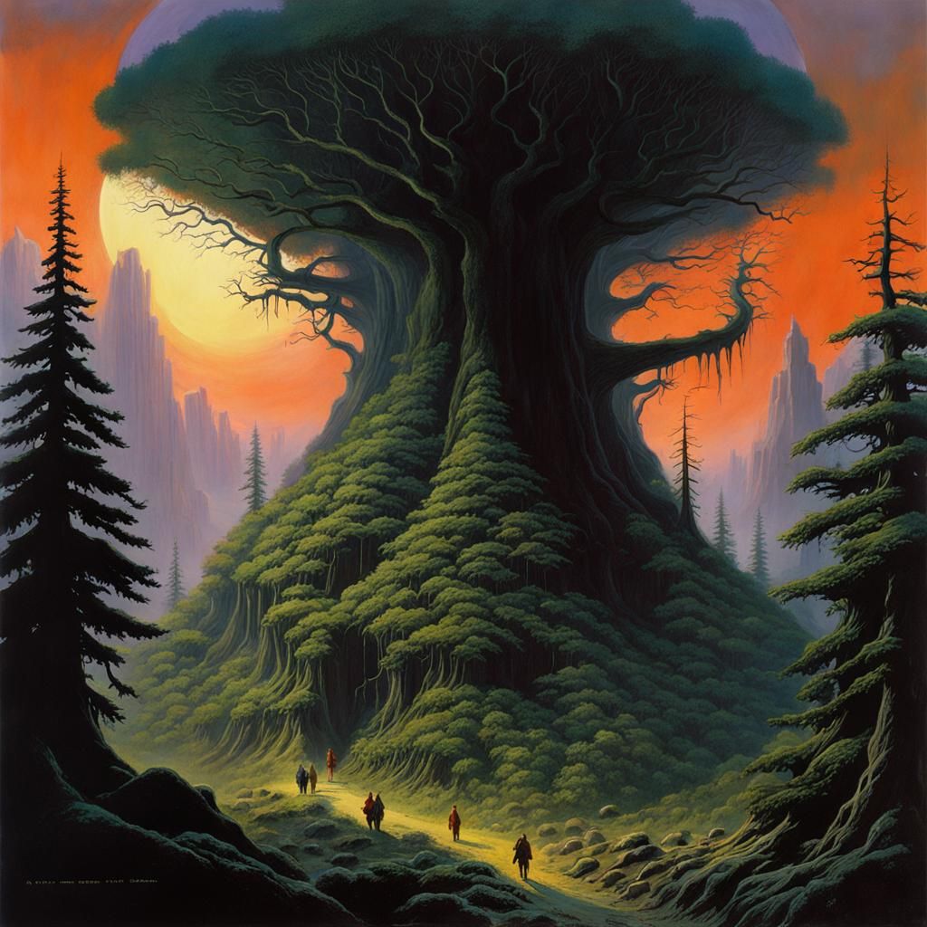 Eldritch Forest Concept Art in Gothic Style