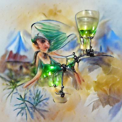 Ethereal Absinthe Fairy in Watercolor