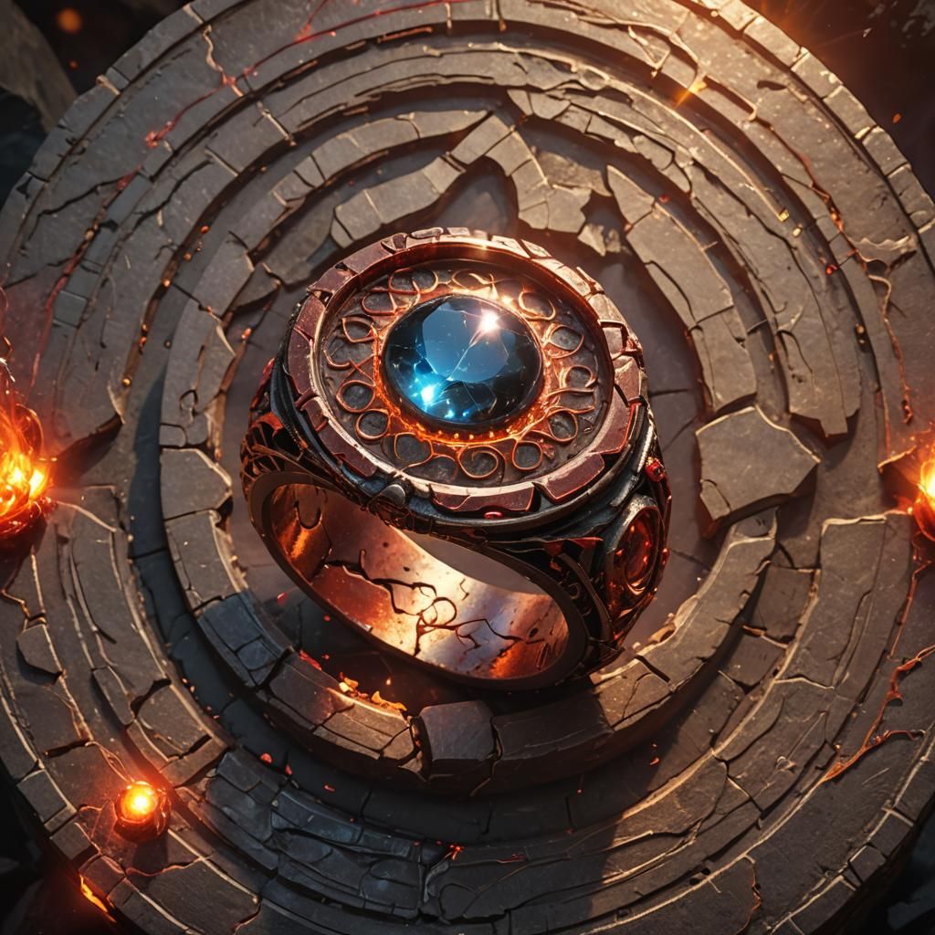 Fiery Ring of Resistance on Ancient Pedestal