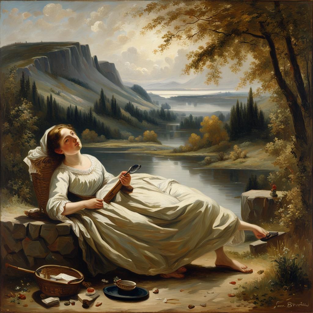 Ophelia in Oil: A Tragic Scene on Canvas