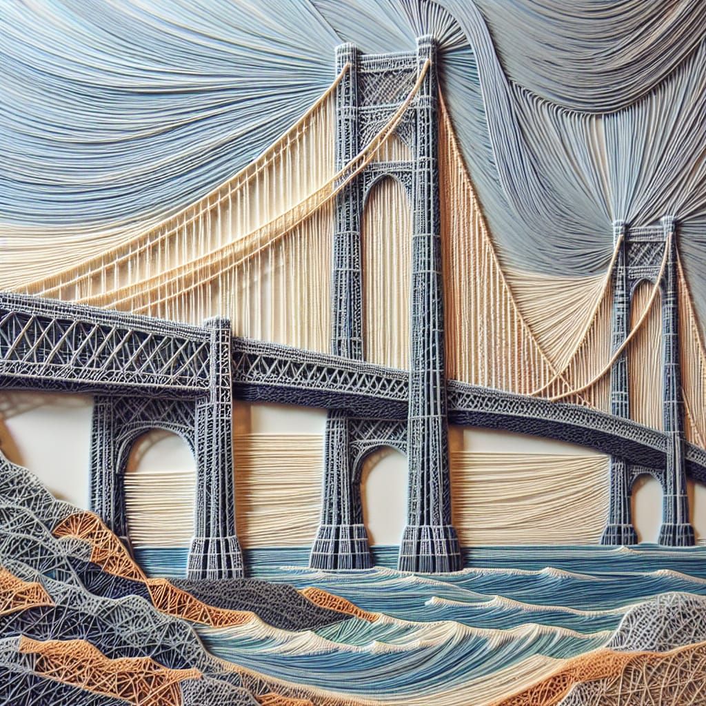 Mackinac Bridge String Art: An Intricate Landmark