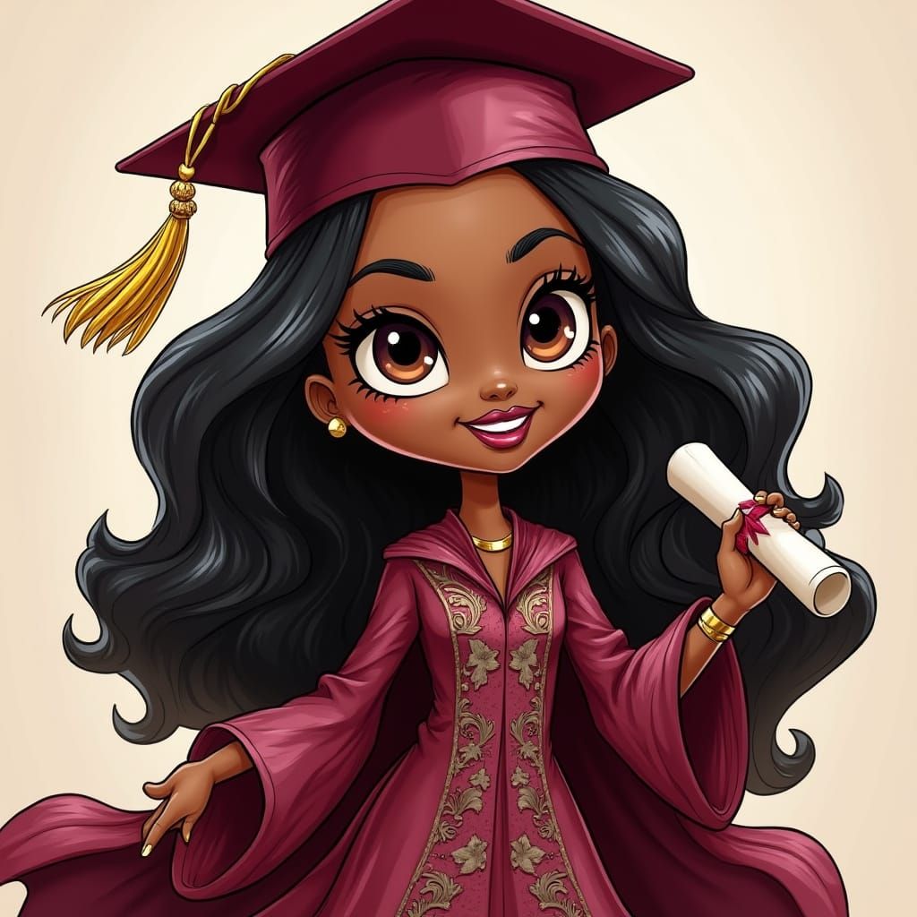 Vibrant Bratz Doll Graduates with Pride