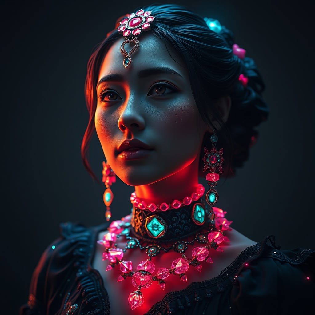 Ethereal Princess in Dark, Moody Splendor