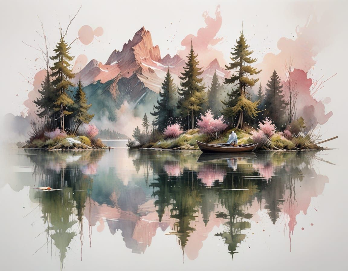 Tranquil Alpine Lake at Dawn