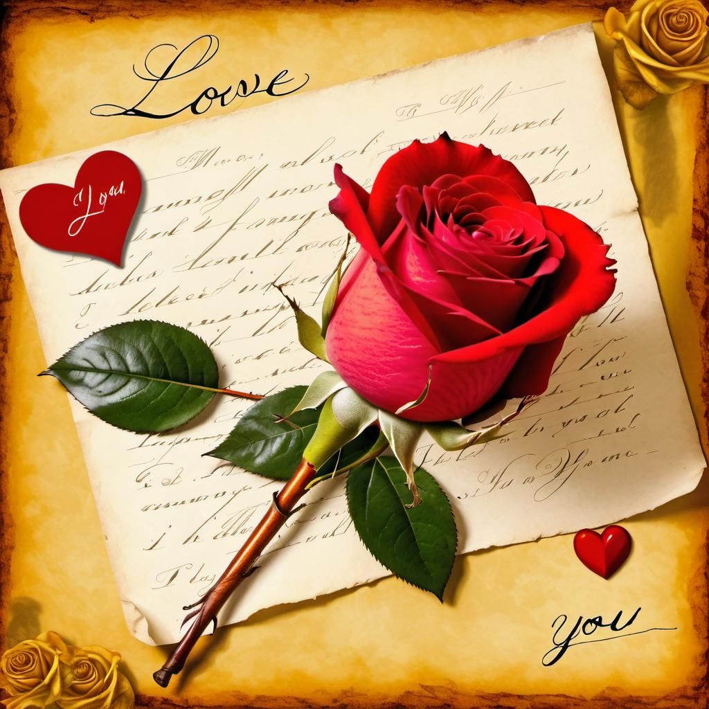 Roses, Hearts, and Letter in Renaissance Style