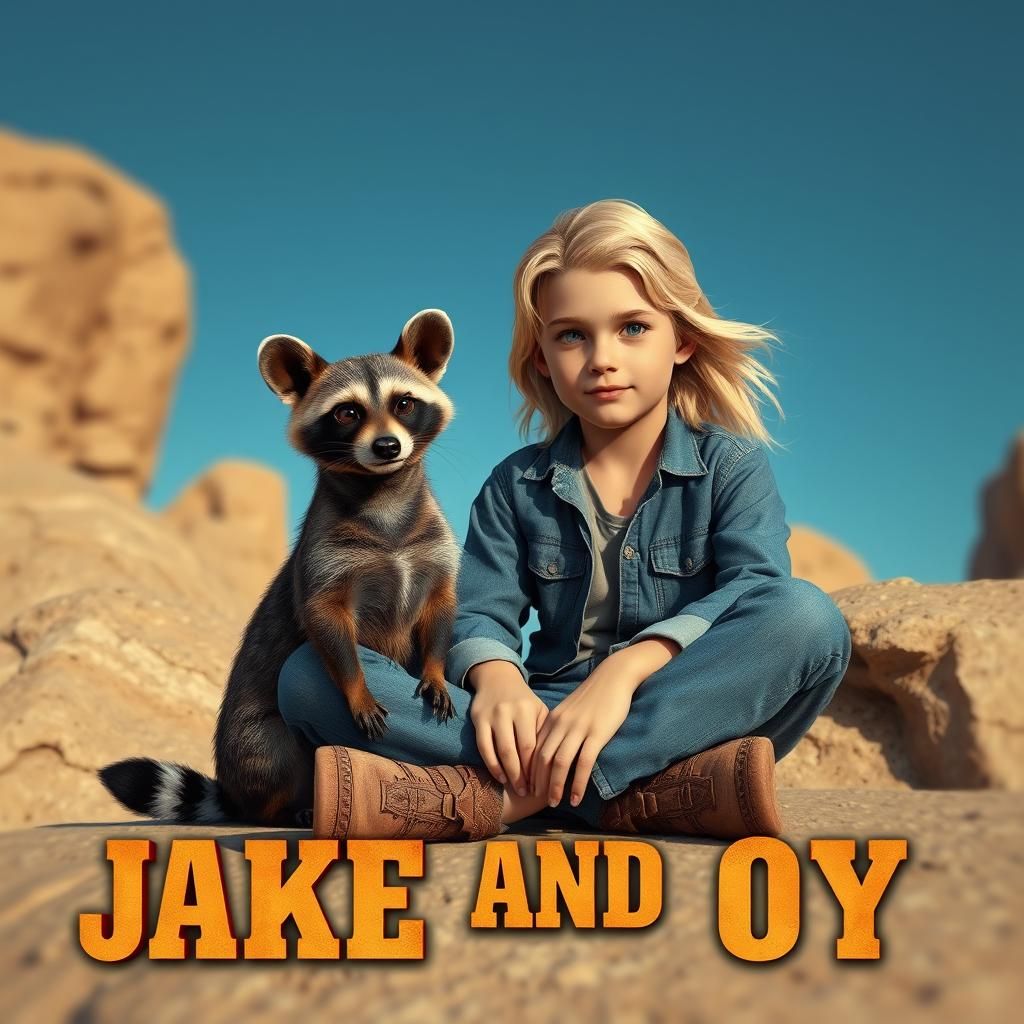 Boy and Billy-Bumbler in Desert Landscape