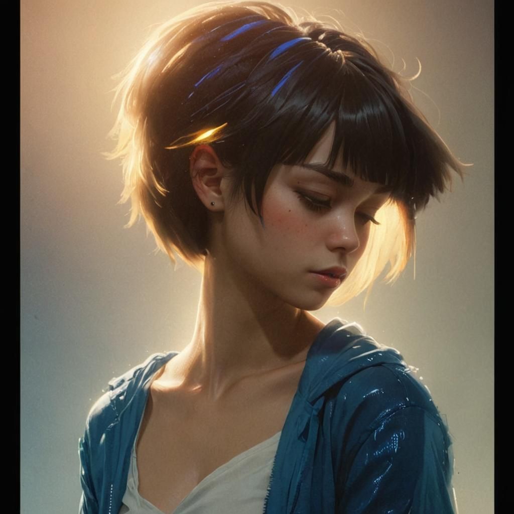 Female Character Portrait in Gorillaz Art Style