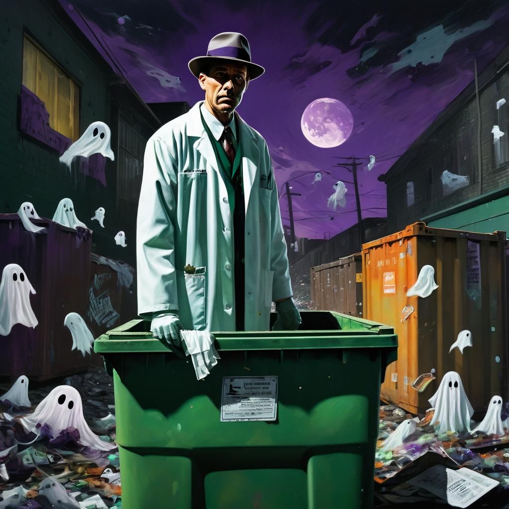 Professional Ghostbuster. man dressed in the attre of a doct...