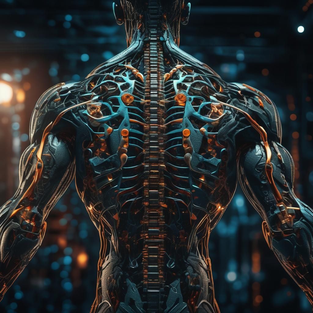 Hyperrealistic Bio-Hacked Body with Intricate Details