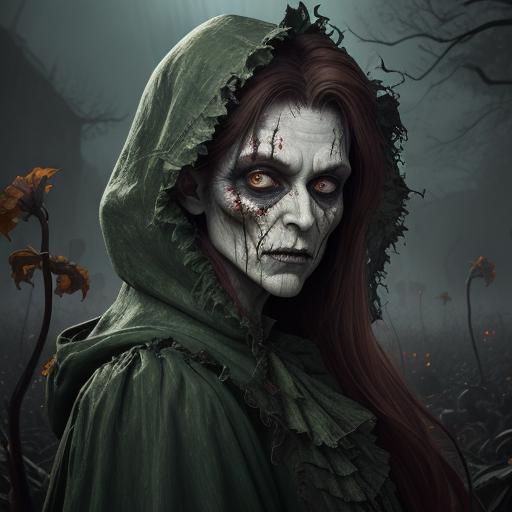 Victorian Zombie in Haunted Pumpkin Patch