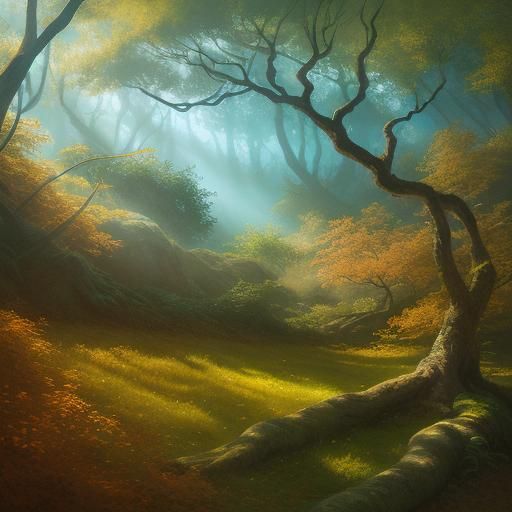 Enchanted Forest Lamp in Tree Branches