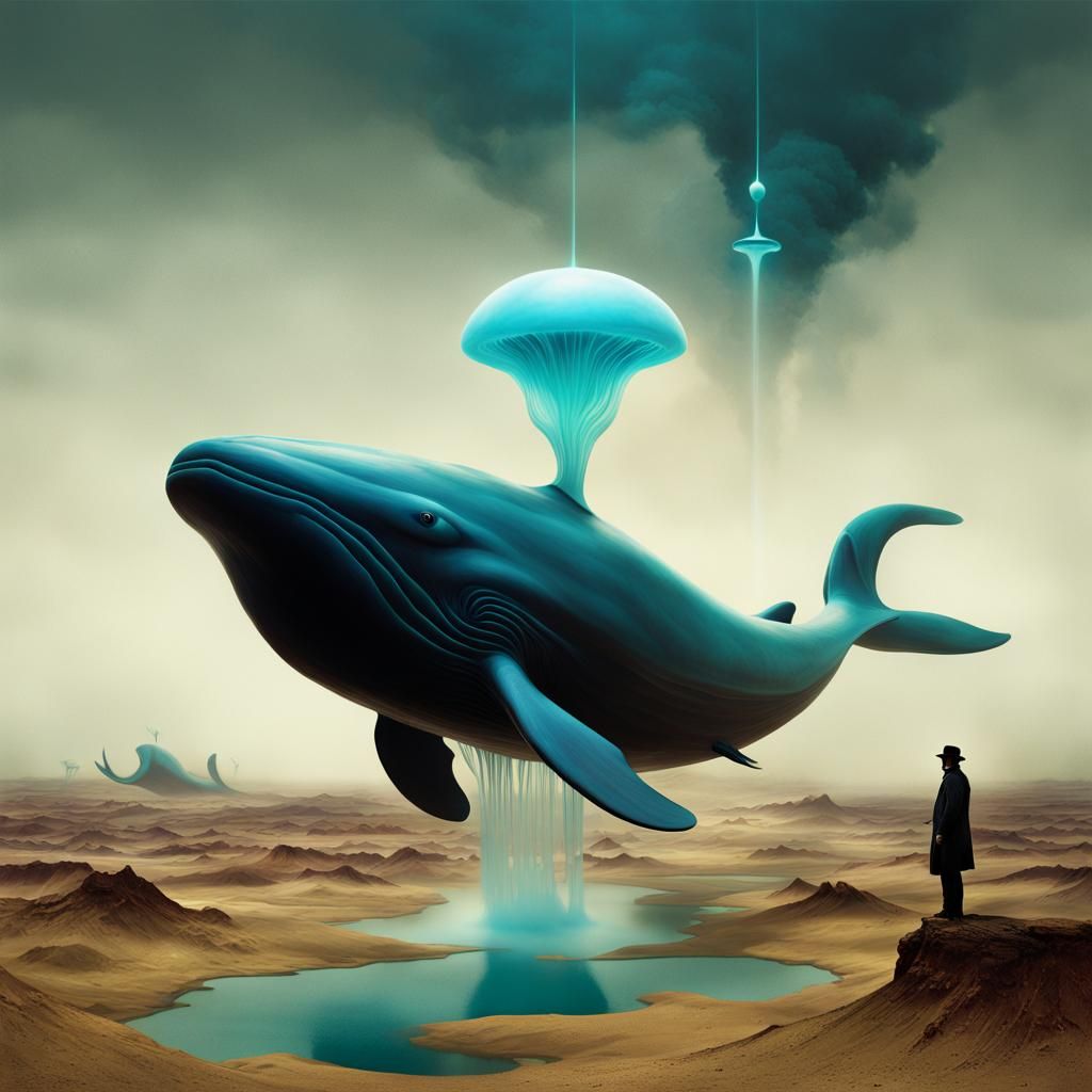 Surreal Cloud Whales in Spacetime Channels
