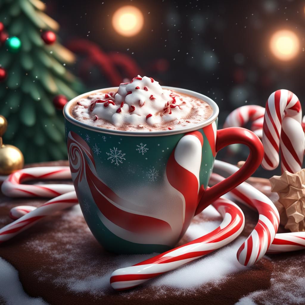 Christmas Hot Cocoa: Fantastical Digital Art