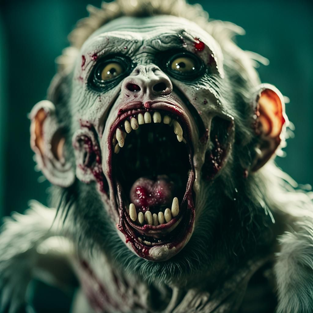 Grotesque Clown Zombie in Agony