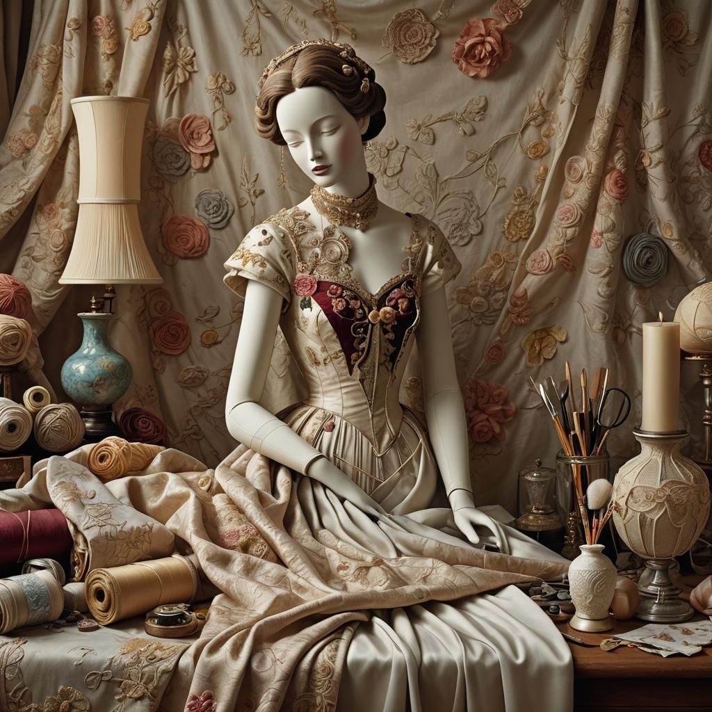 Whimsical Still Life of a Dressmaker's Bust