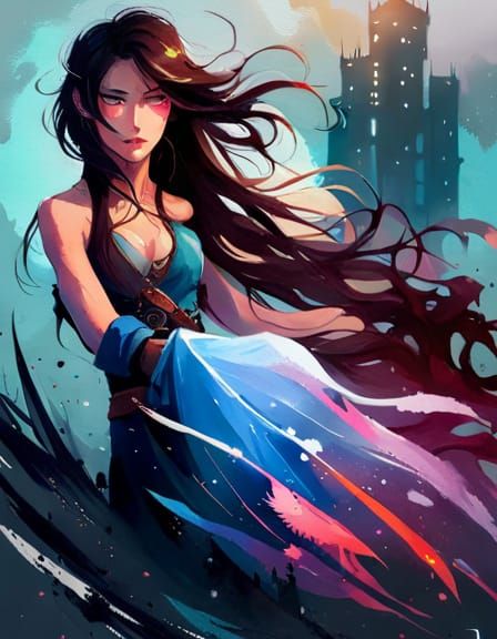 Gypsy Girl: Liquid Gouache and Watercolor Art