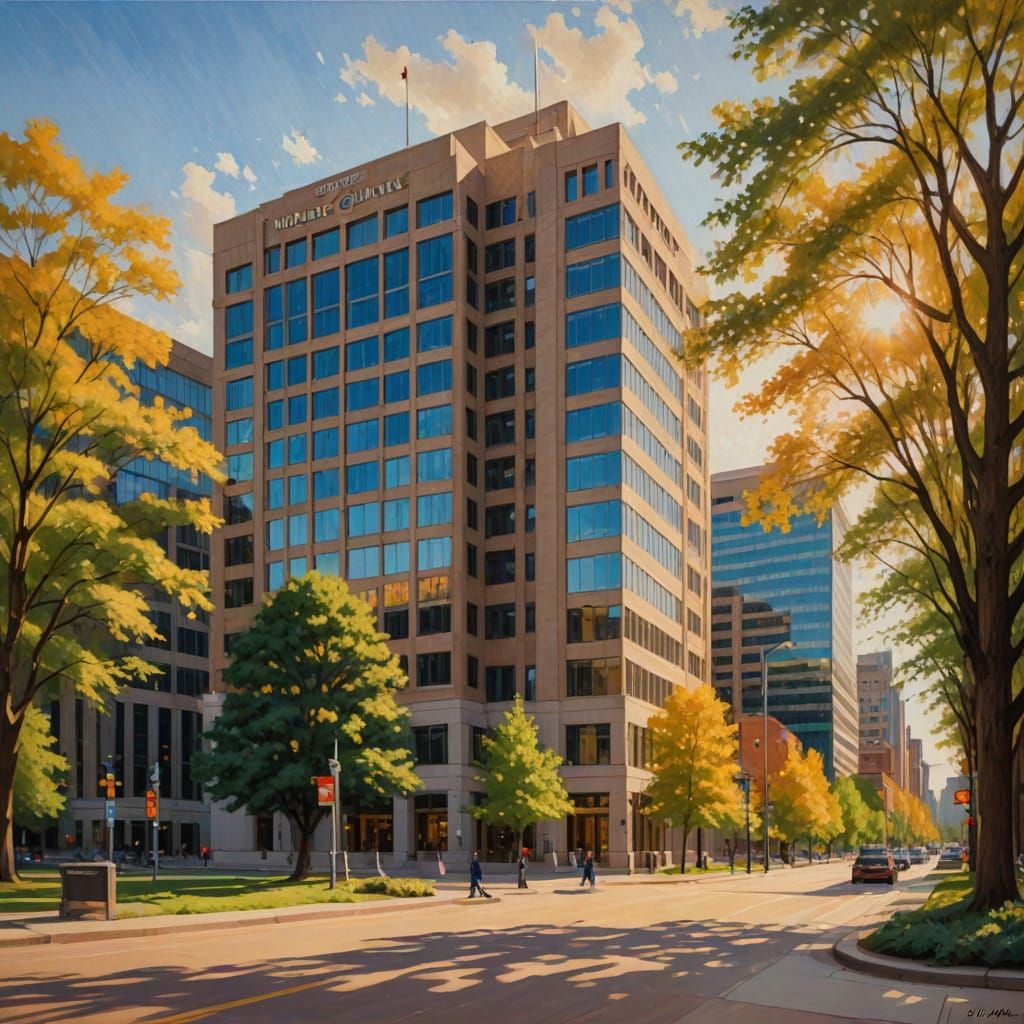 Impressionist Masterpiece of Mayo Clinic in Rochester, Minne...