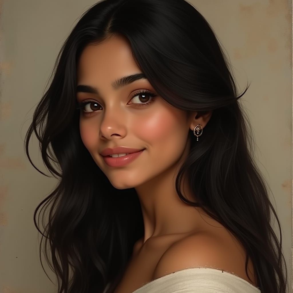 Elegant Indian Woman in Serene Portrait
