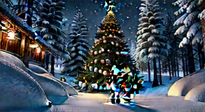 Vibrant Christmas Characters in Dynamic Comic Strip Art