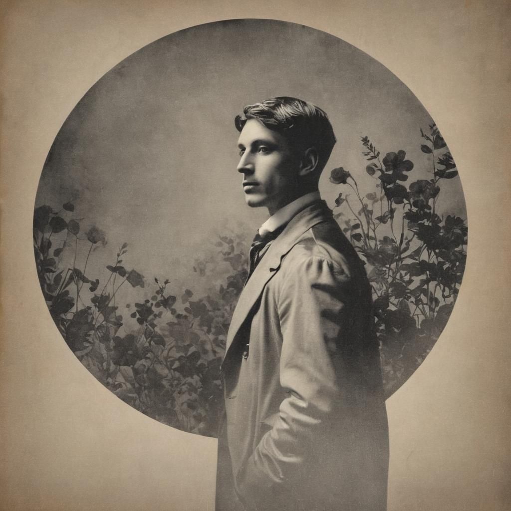 Melancholic Man Portrait in Charcoal and Shadow