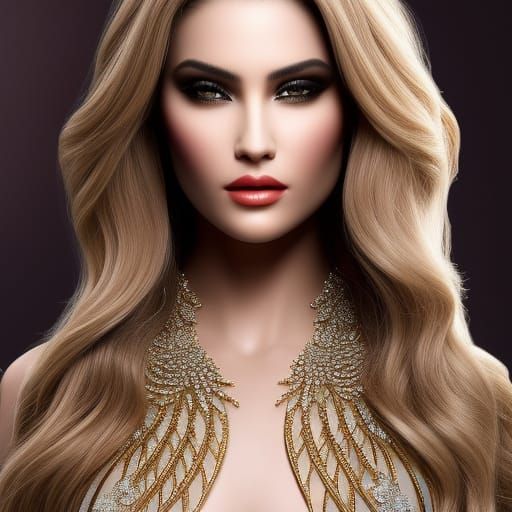 Beautiful Female Cyborg with Intricate Mech Details