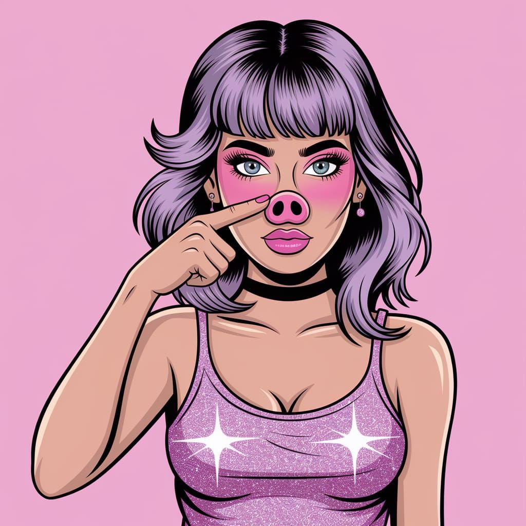 Cheeky Girl Shows Off Her Piggy in Glittery Glamour