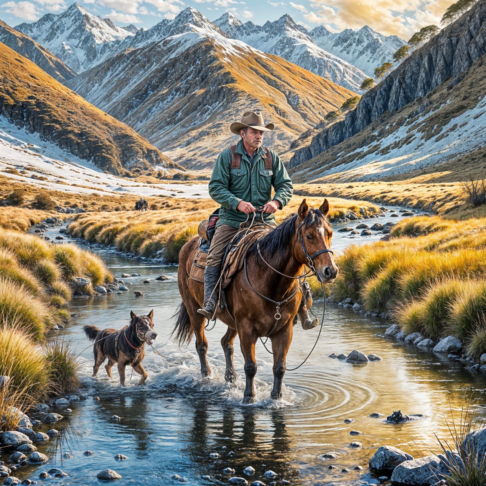 New Zealand Cattle Farmer on Horseback