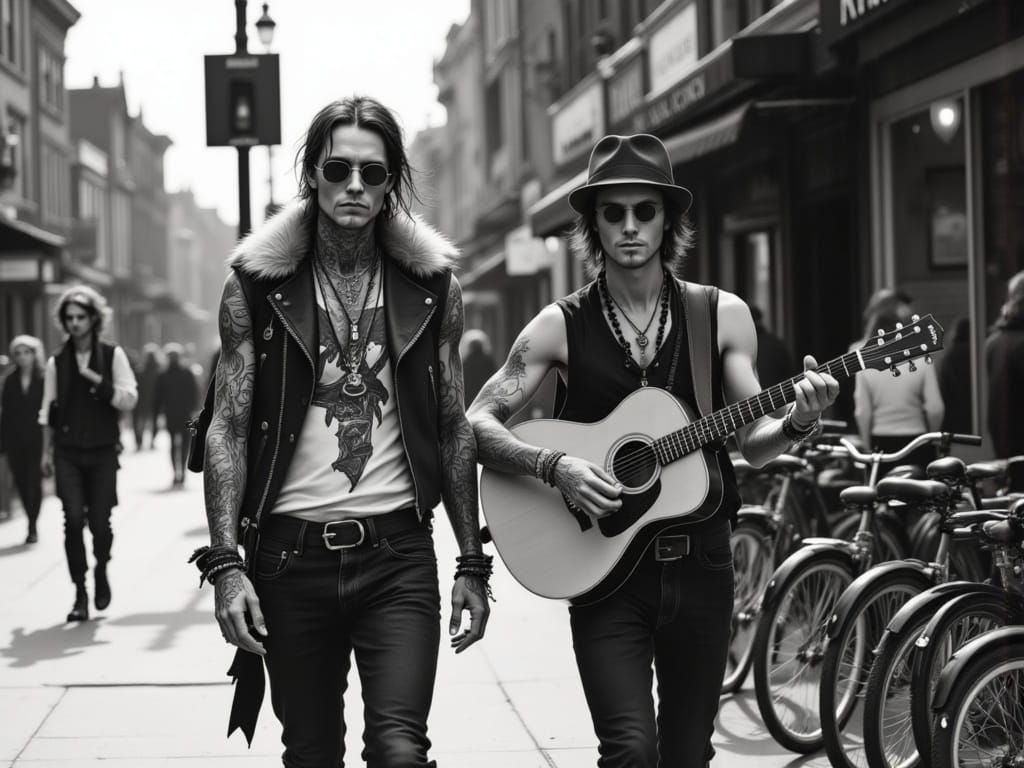 Moody Street Photography of Two Urban Rebels