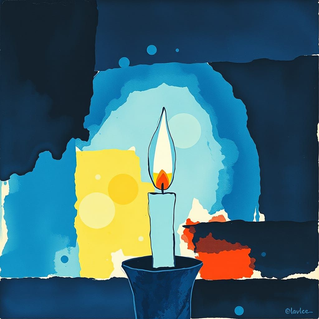 Minimalist Constructivist Candlelight Abstract Collage