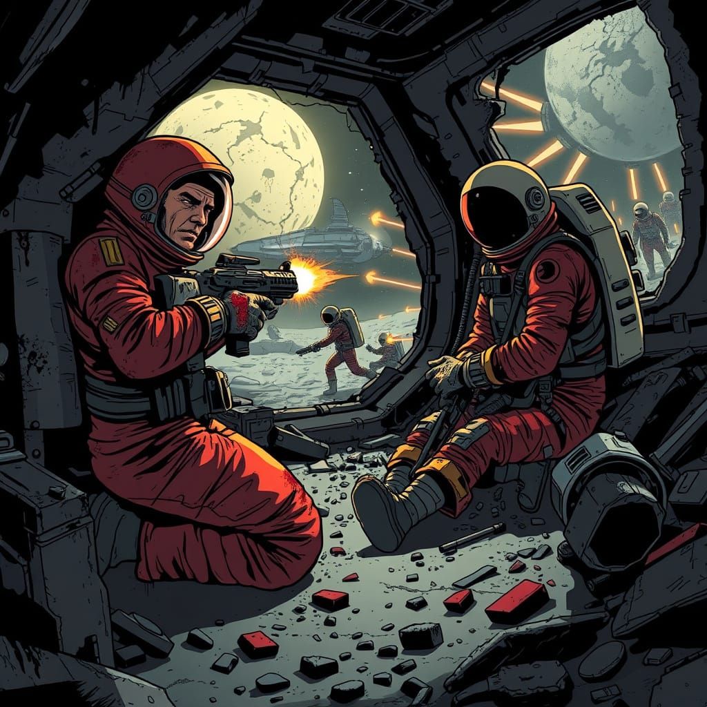 Gritty Astronauts in Lunar Last Stand
