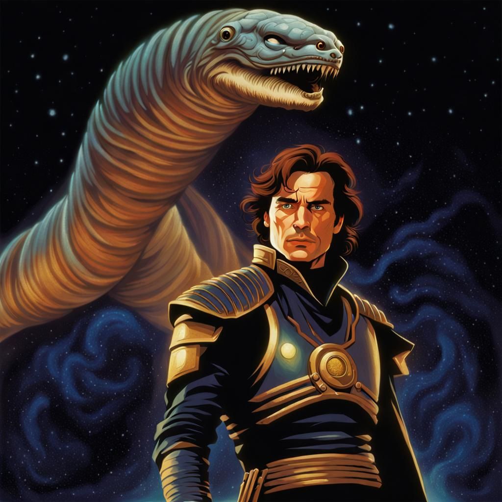 Paul Atreides Battles Sandworm in Dune Sandstorm