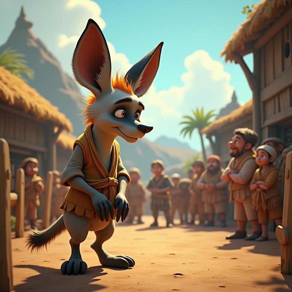 Embarrassed Hyena Explains Story in Pixar Style