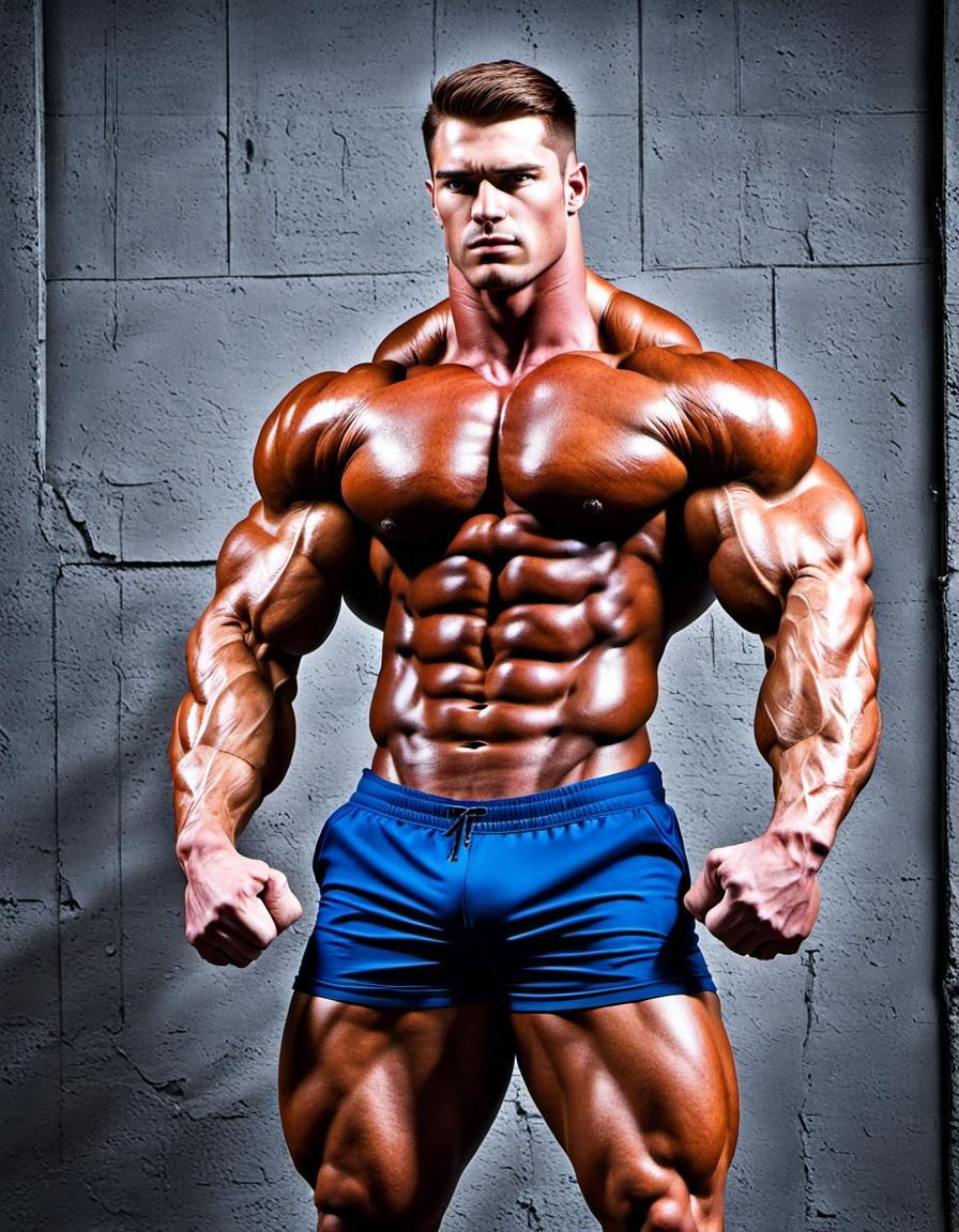 Hyperrealistic Bodybuilder With Freaky Huge Muscles