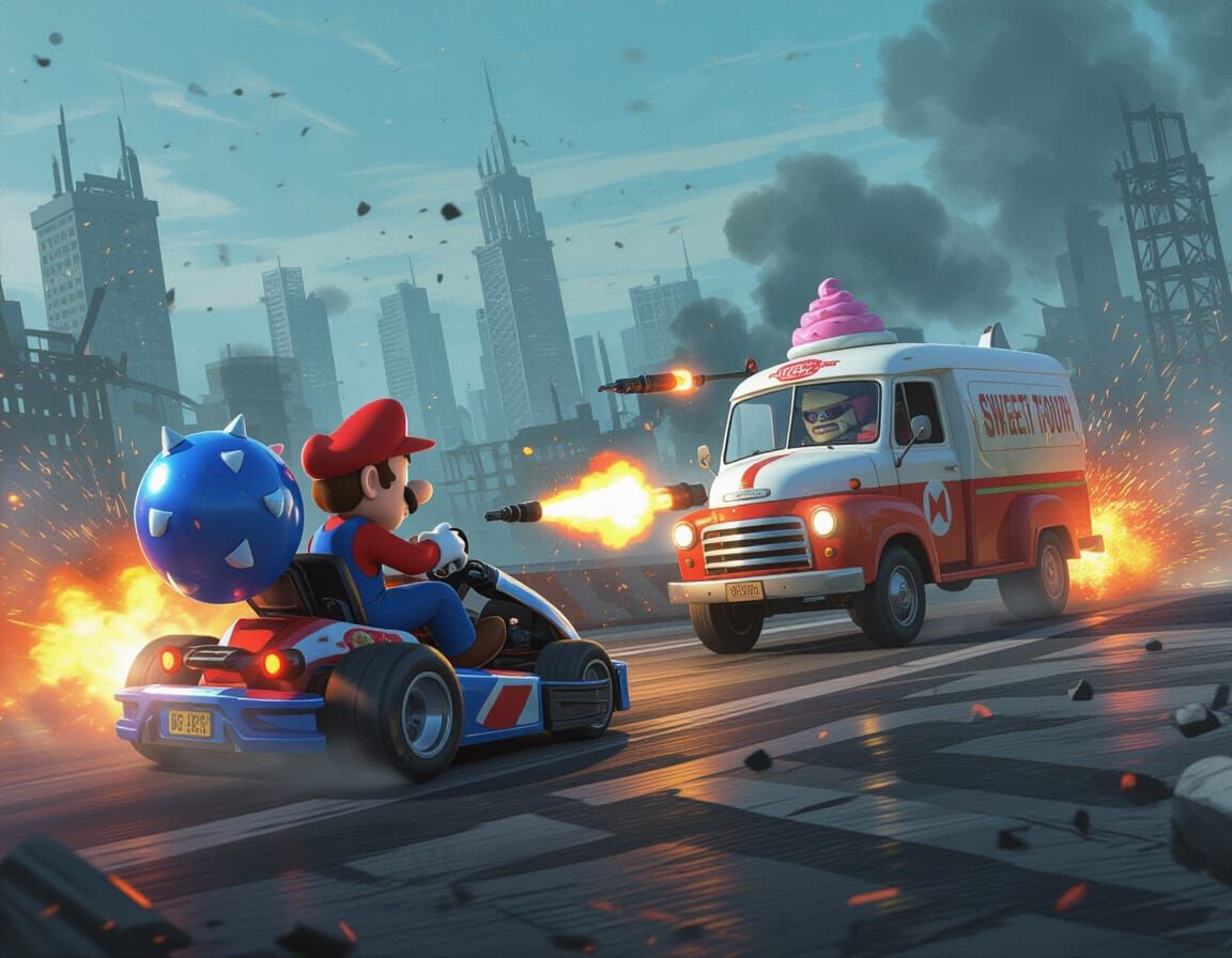Mario vs Sweet Tooth: A Twisted Metal Kart Race