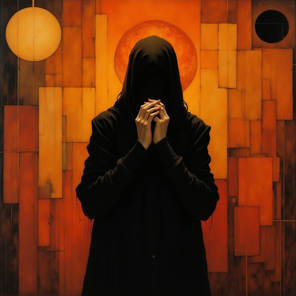 Self-censorship in soft light with abstract shapes