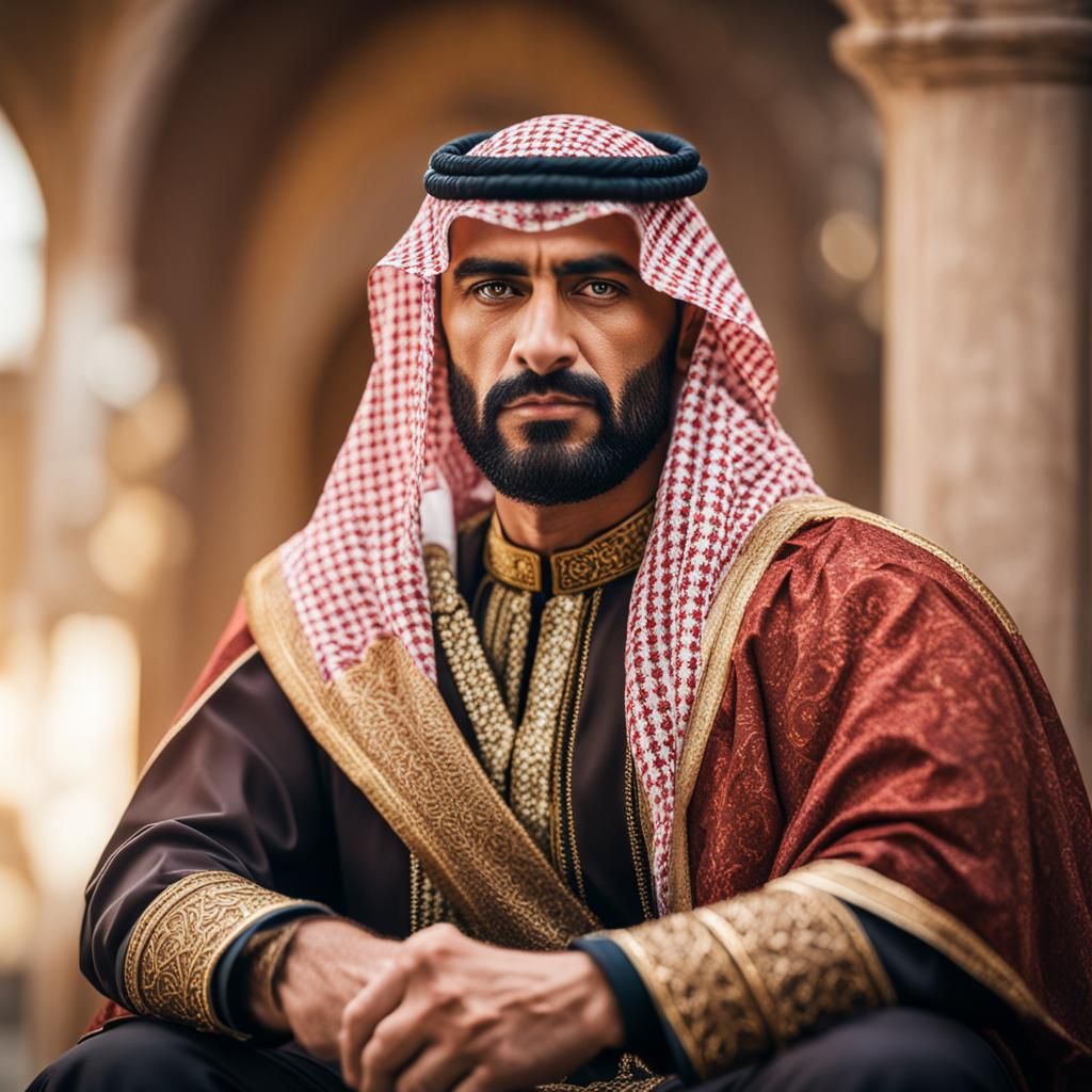 Handsome Middle Eastern Sultan Portrait