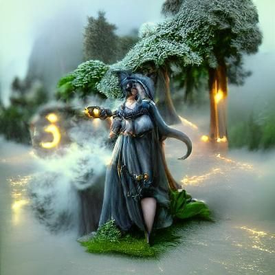 Ethereal Half-Elf Twilight Cleric in Fantasy Art Style