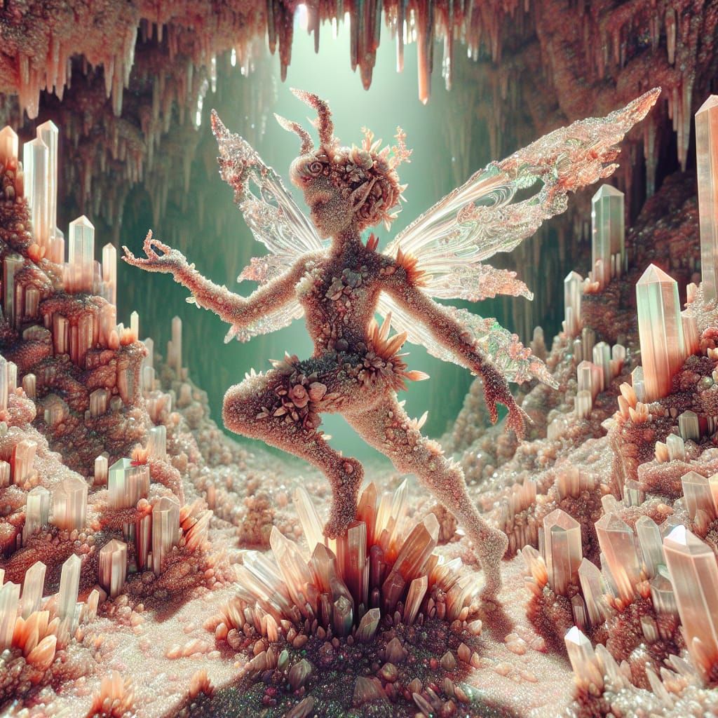 Crystalline Fairy in Crystal Caverns: Bokeh Photography